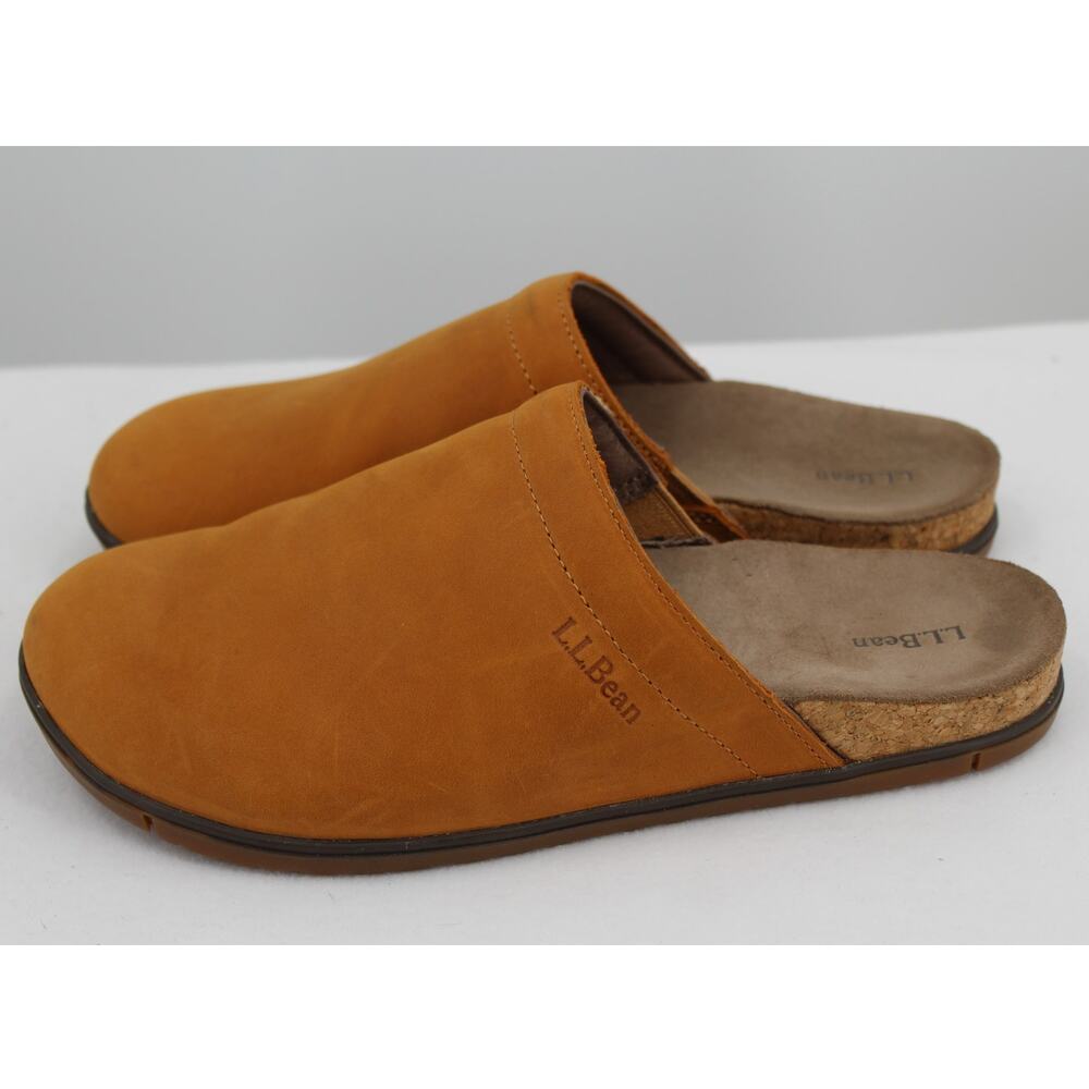 L.L.Bean Women's Go Anywhere Suede Clogs in the color Saddle 9 Medium